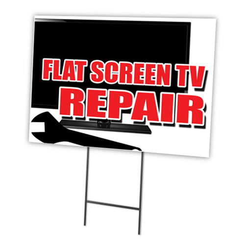 SignMission C-1216-DS-Flat Screen Tv Repair 12 x 16 in. Flat Screen TV