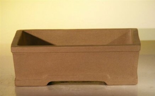 Tan Unglazed Ceramic Bonsai Pot - Rectangle 10" x 7.875" x 3.125"