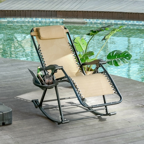 Outsunny 2 in 1 Adjustable Zero Gravity Reclining Lounge Chair Garden