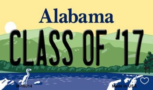 Smart Blonde M-10014 Class of 17 Alabama State Background License Plat