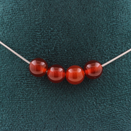 Carnelian from Uruguay quality 5A 8 mm 4 beads necklace.