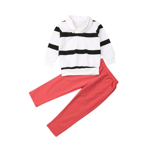 2 7Y Toddler Kid Boy Causal Clothes Sets Striped