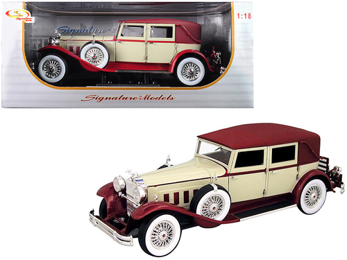 1930 Packard LeBaron Cream and Red 1/18 Diecast Model Car by Signature