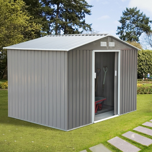 Outsunny 9'x6.3'Garden Storage Outdoor Shed w/ Floor Foundation