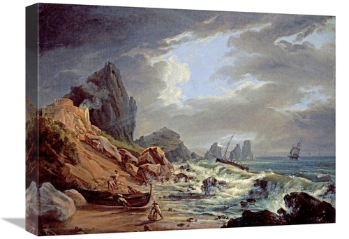 Global Gallery GCS-266622-22-142 22 in. A Rocky Coastal Landscape Art 