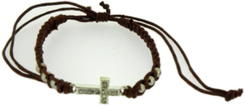 Solid Rock Jewelry 144807 Dark Brown Cotton Adjustable Friendship with