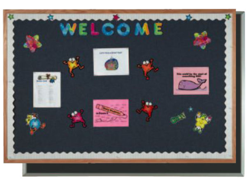 AARCO Products OF1218003 Oak Frame Fabric Bulletin Board