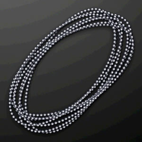 Blinkee A460 Smooth Round Opaque Bead Mardi Gras Necklace, Silver 