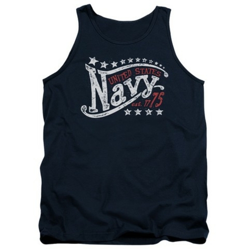 Trevco Navy-Stars Adult Tank Top, Navy - Medium