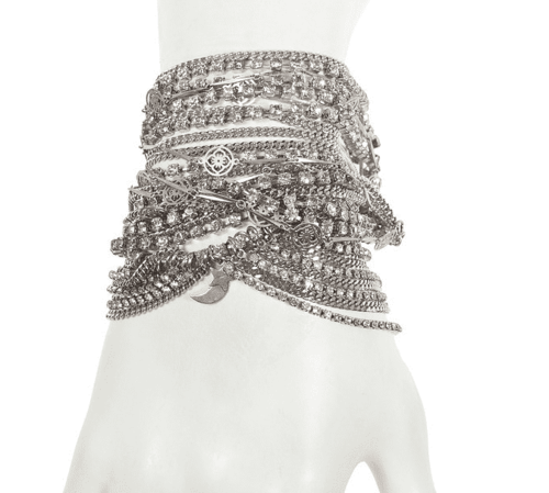 Silver Swarovski Crystals Statement Bracelet