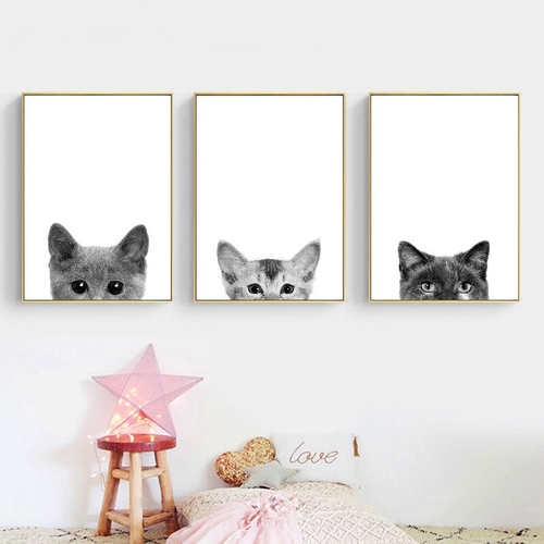 Nordic Poster Canvas Wall Art Pet Cat Dog