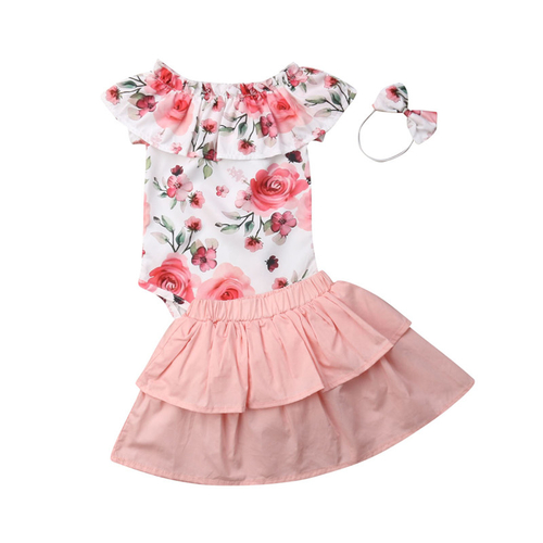 0-18M Newborn 3Pcs Summer Outfits Cute Baby Girl
