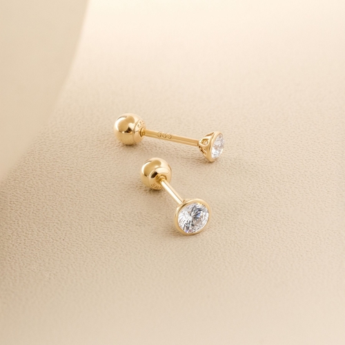 14K (58.5%) SOLID GOLD BEZEL PIERCING