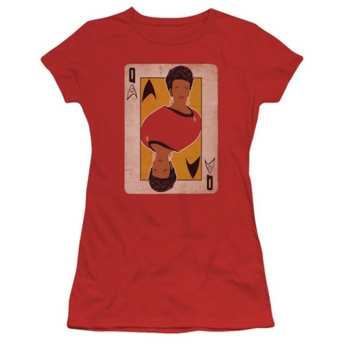 Star Trek-Tos Queen - Short Sleeve Junior Sheer Tee - Red, Large