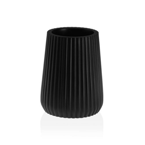 Toothbrush Holder Versa Kim Black Resin (8,5 x 16,5 x 8,5 cm)