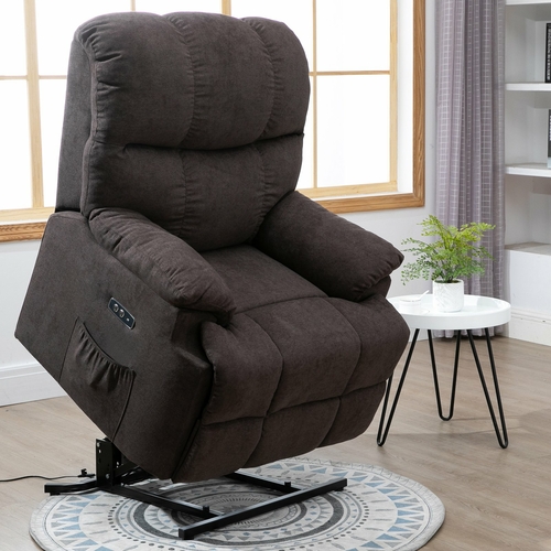 HOMCOM Electric Power Recliner LIft Chair Over Padded Plush Fabric