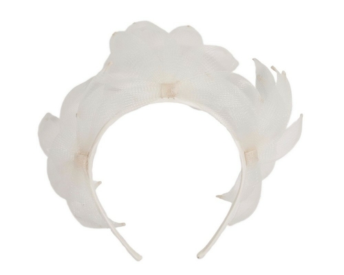 Cream crinoline crown fascinator