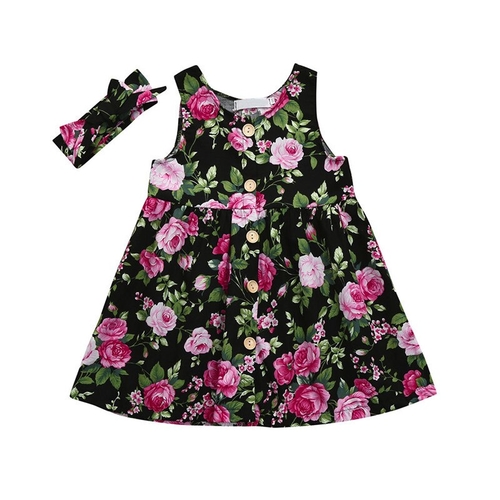 Toddler Baby Girls Dress Summer Flower Print