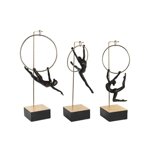 Decorative Figure DKD Home Decor 25 x 26 x 56 cm Black Golden Gymnast