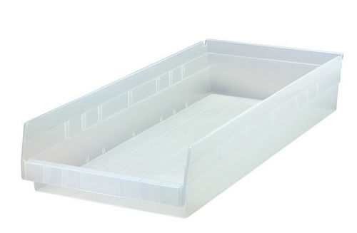 Quantum Storage QSB116CL Economy 4 in. Shelf Bin- Clear - 23.62 x 11.1
