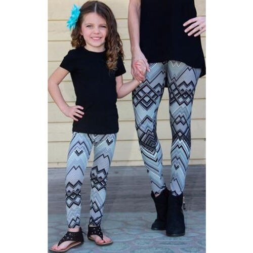 Mom Daughter Matching Leggings Women Girl Stretchy