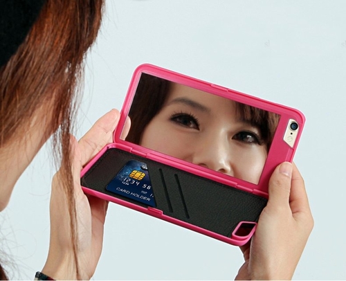 iPhone 6 6+ Mirror Case with Card Pocket