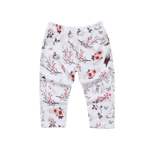 Kids Baby Girls Cartoon Floral Clothes Bottoms