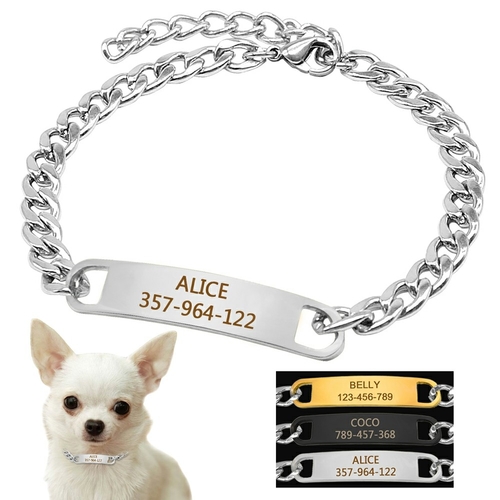 Dog Training Collar with ID Dog Tag Snake P Slip
