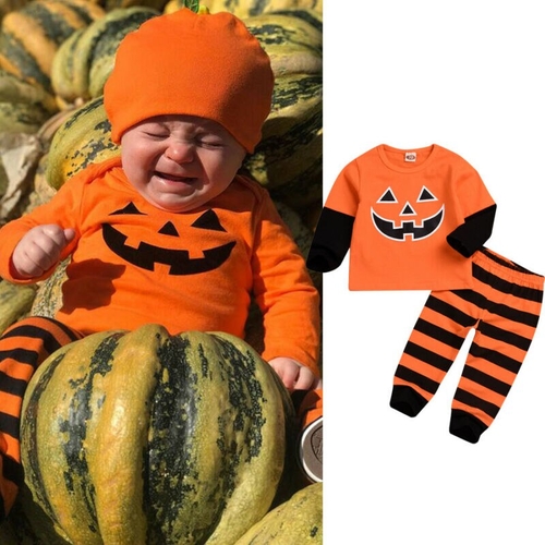 Pudcoco Autumn Baby kids Girl Boy Pumpkin Print