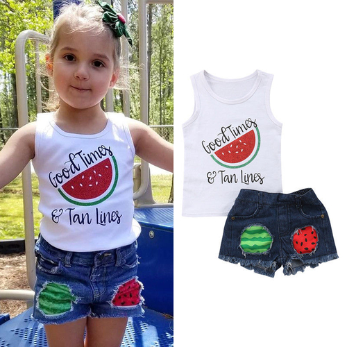 1 6Y Summer Lovely Pretty Toddler Baby Girls Sets