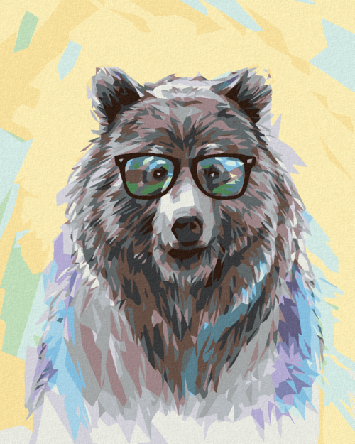 Paint by Numbers - BEAR WITH GLASSES