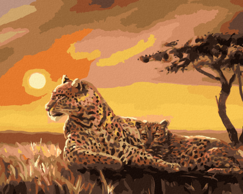 Zuty - Paint by Numbers - LEOPARDS (D. RUSTY RUST), 40x50 cm