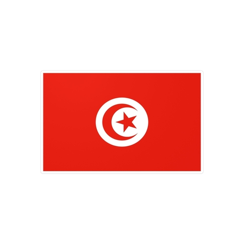 Autocollant Drapeau de la Tunisie en plusieurs tailles