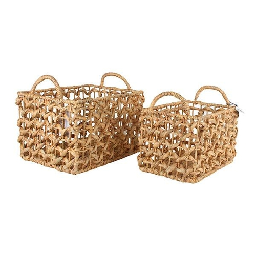 Haff Water Hyacinth Baskets Set Of 2