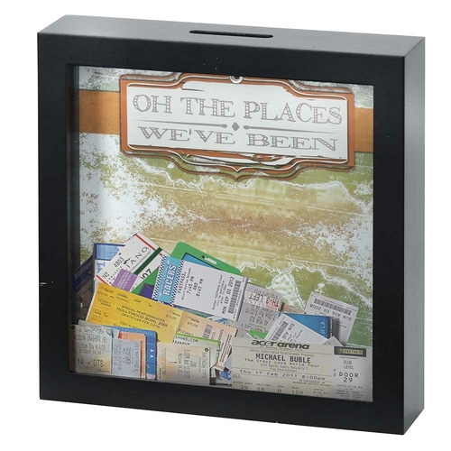 Dicksons 246630 Oh The Places We Have Been Wood Framed Shadow Box Tick