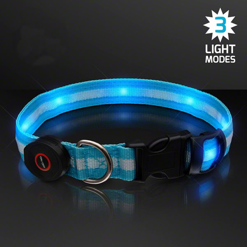 Blinkee A310 LED Blue Flashing Striped Dog Collar