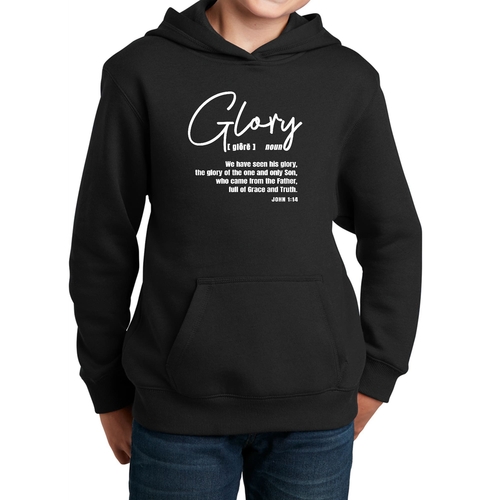 Youth Long Sleeve Hoodie Glory - Christian Inspiration