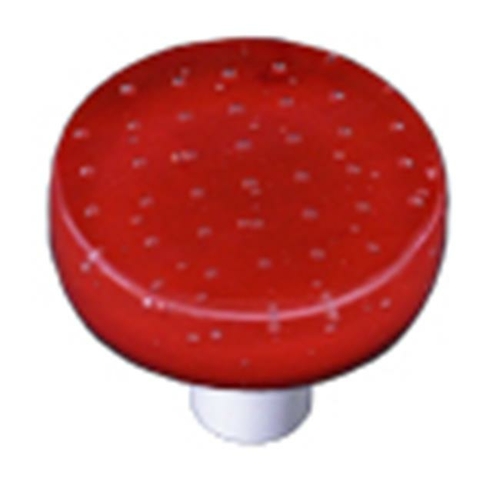 Hot Knobs HK1200-KRB Bubbles Red Round Glass Cabinet Knob - Black Post