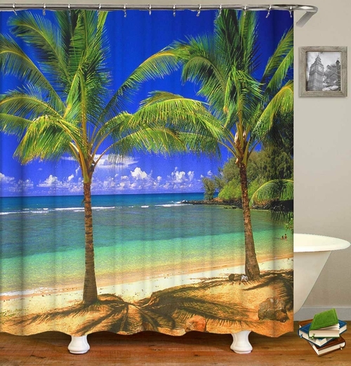 Palm Trees Duet Shower Curtain