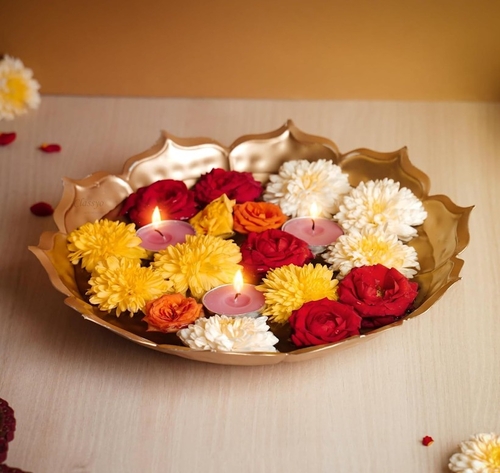 Wonder Enterprises Decorative Iron Floral Urli Bowl for Floating