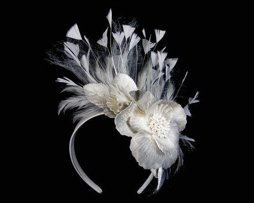 Silver designers flower fascinator