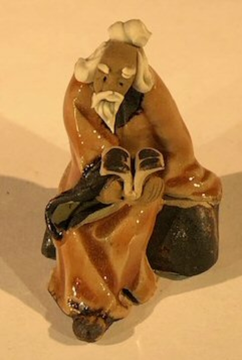 Miniature Ceramic FigurineMan Reading Book2"