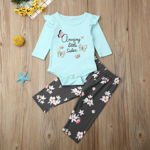Pudcoco Autumn 2PCS Newborn kids Baby Girl Set
