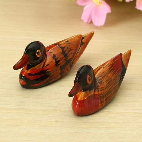 Resin 2PCS Mandarin Duck Animal Miniature Fairy