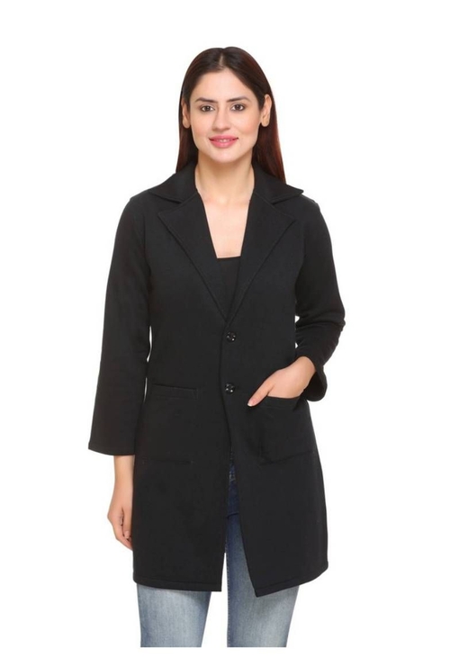 Women Single-Breasted Regular Fit Blazer  (Size-XXL) (Color-NAVY BLUE)