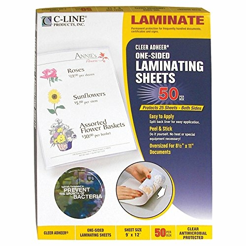 C-Line Products 65009 Antimicrobial Protected Cleer Adheer Laminating 