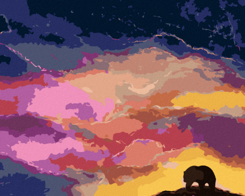 Paint by Numbers - BEAR AND COLORED CLOUDS