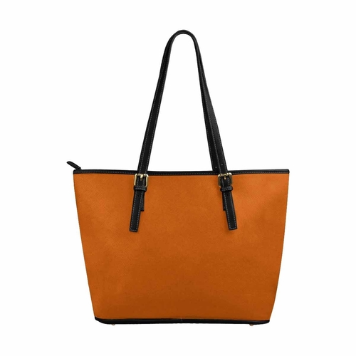 Large Leather Tote Shoulder Bag - Burnt Orange