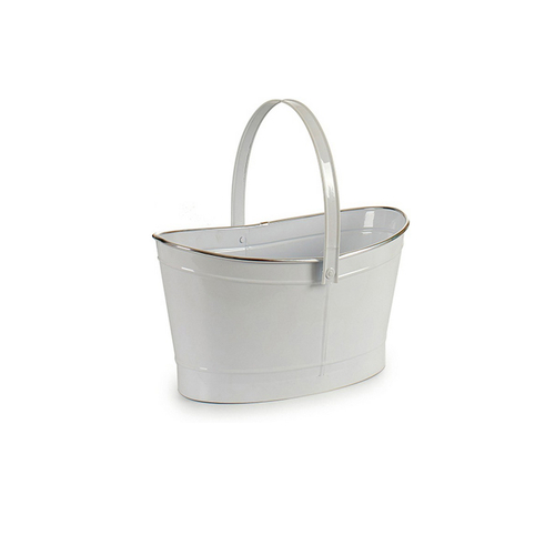 Planter Basket Metal White (22 x 19,5 x 37,5	cm)