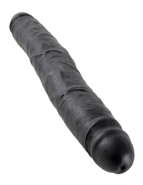 King Cock 12 Inch Slim Double Dildo - Black